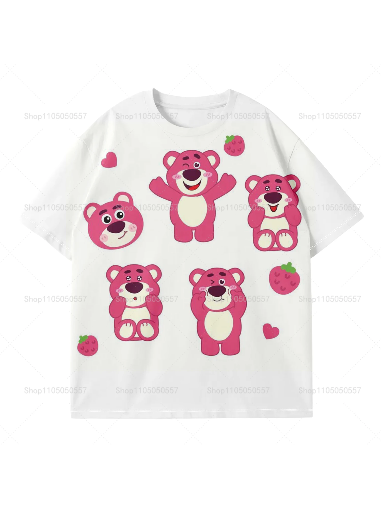 

3D printed cute Lotso Bear T-shirt, cotton quick drying breathable T-shirt very suitable for casual wear