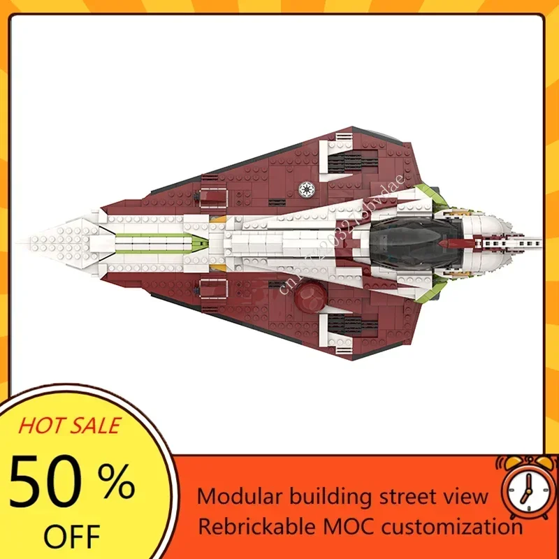 Star Movie MOC-86201 UCS Obi Starfighter Wans Space Wars MOC Building Block Set Assembly Model Puzzle Collection Bricks Toys