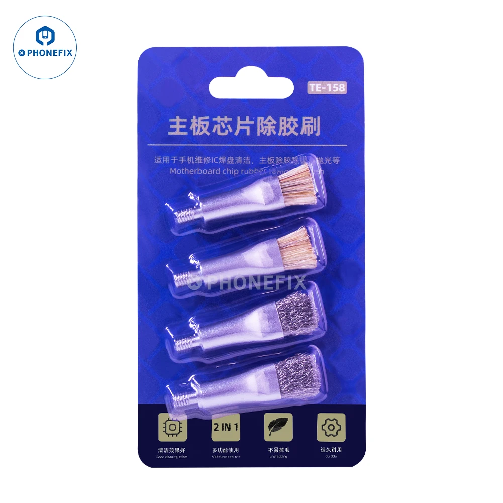 

TE-158 материнская плата телефона IC чип щетка для удаления клея 4 шт. ремонт мобильного телефона чистящая головка с противоскользящей ручкой