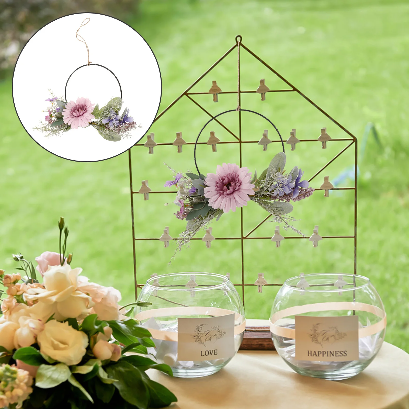 

Artificial Wreath Green Leaf Door Hanging Decoration Indoor Outdoor Multi Purpose Versatile Use No Pruning Watering Required