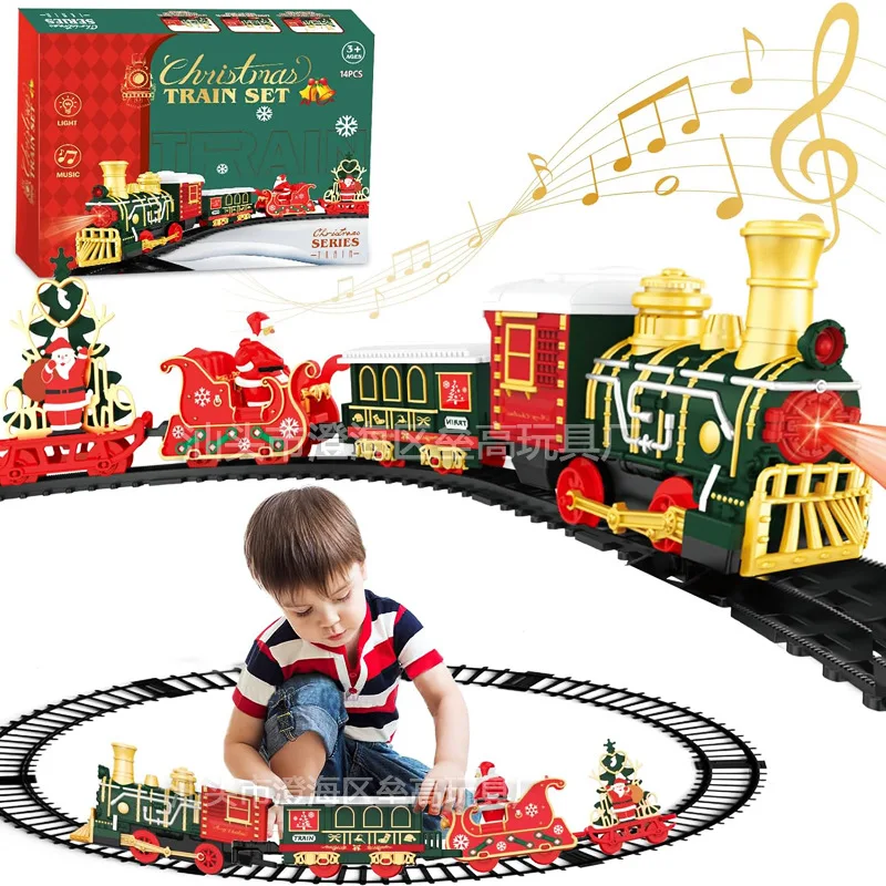 

Christmas Series Track Train Model With Lights Music Diy Assembly Puzzle Toys Creativity Christmas Birthday Gift Train Track Set