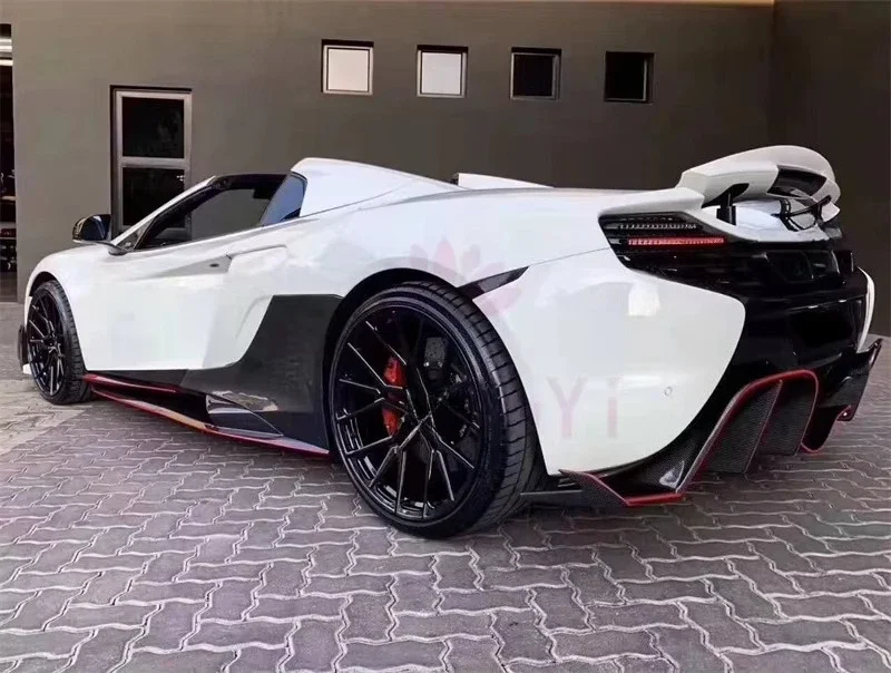 675LT Style Carbon Fiber Side Skirt 6-piece Set for  MP4-12C 650S Side Bumper Extended Lip Body Kit
