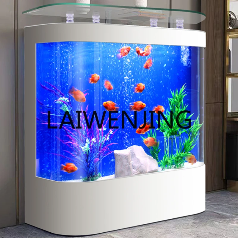 

RWJ round Floor Vertical Fish Tank Wall Home Change Water
