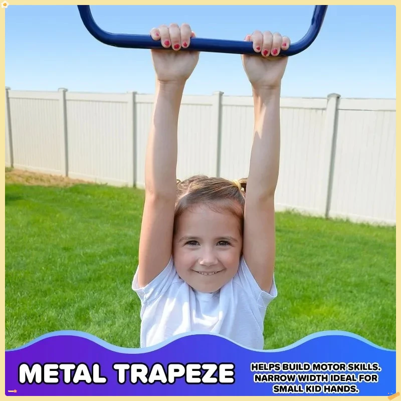 مجموعة أرجوحة الأطفال المعدنية الأولى للاستخدام الخارجي - أخضر/أبيض، مع شريحة