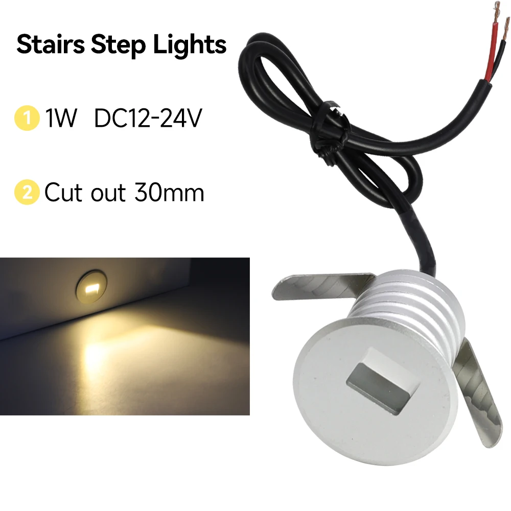 

Waterproof IP67 1W LED Wall lights Garden Path light DC12~24V Step Stairs Lamps Outdoor Spotlight Yard corner Landscape Lighting