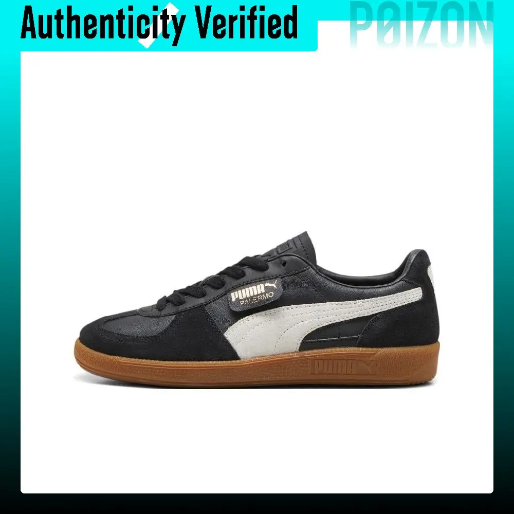 PUMA Palermo Breathable Low top German Army Trainers Unisex Black White 396464-03
