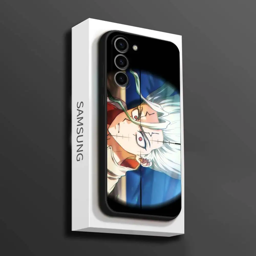 Funda de teléfono Senku l-Ishigami DR S-Stone para Samsung Galaxy A 73,72,51,53,52,71,22,5G,Note,J7,8,9 funda negra suave