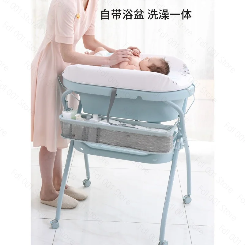 Baby Bath Tub & Changing Table,  Foldable Plastic Potty Training Toilet with Standing Diaper Changing Station view 5