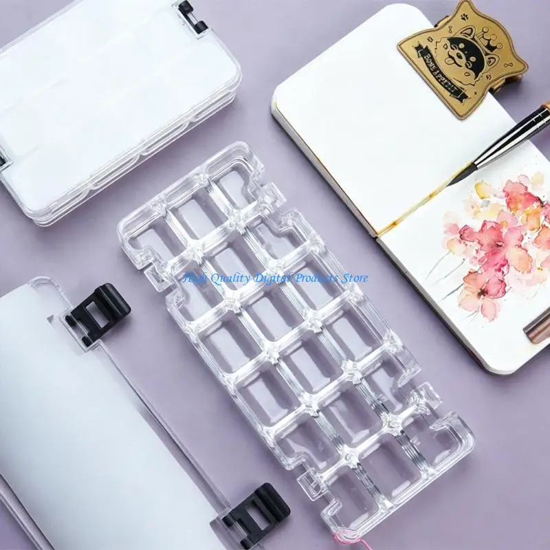 U2JE Sealed Moisturizing Paint Box 12/18 Wells Leakproof Paint Organiser Case For Acrylic Watercolor Oil Paints Storage