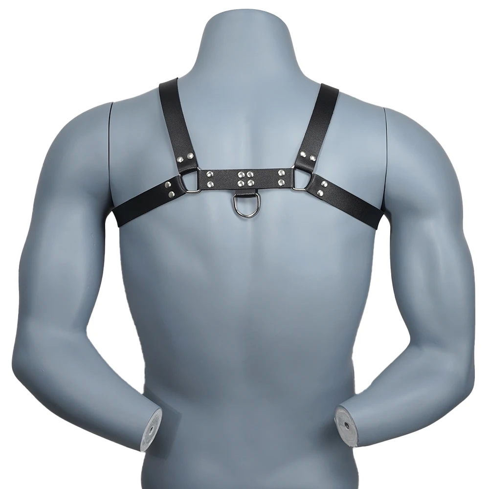 Leather Men Harness Belts with Buckle Fetish Gay Sex Bondage Belts Punk Gothic Chest Body Harness Straps Sexual Male Lingerie