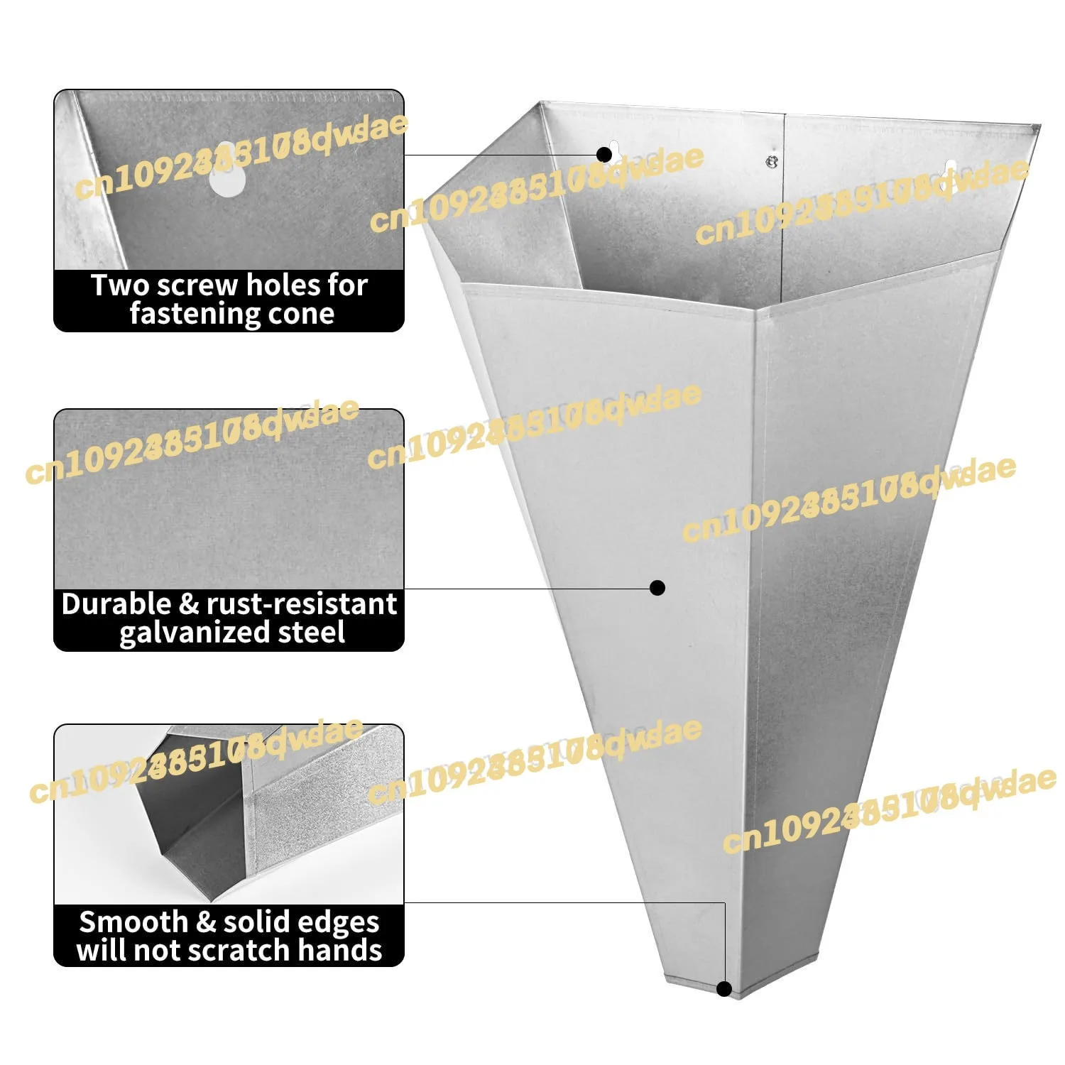 مخروط قتل الدجاج متوسط الحجم، مخروط ربط الدواجن من الفولاذ المجلفن لقتل الدجاج، مناسب للطبقات الكبيرة #4