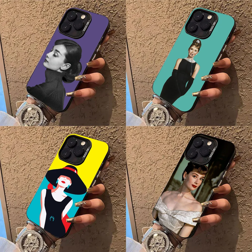 

Чехол для телефона A-Audrey H-Hepburn, чехол для телефона для iPhone 14, 16, 15, 11, 12, 13, Pro Max Mini Plus, противоударный чехол