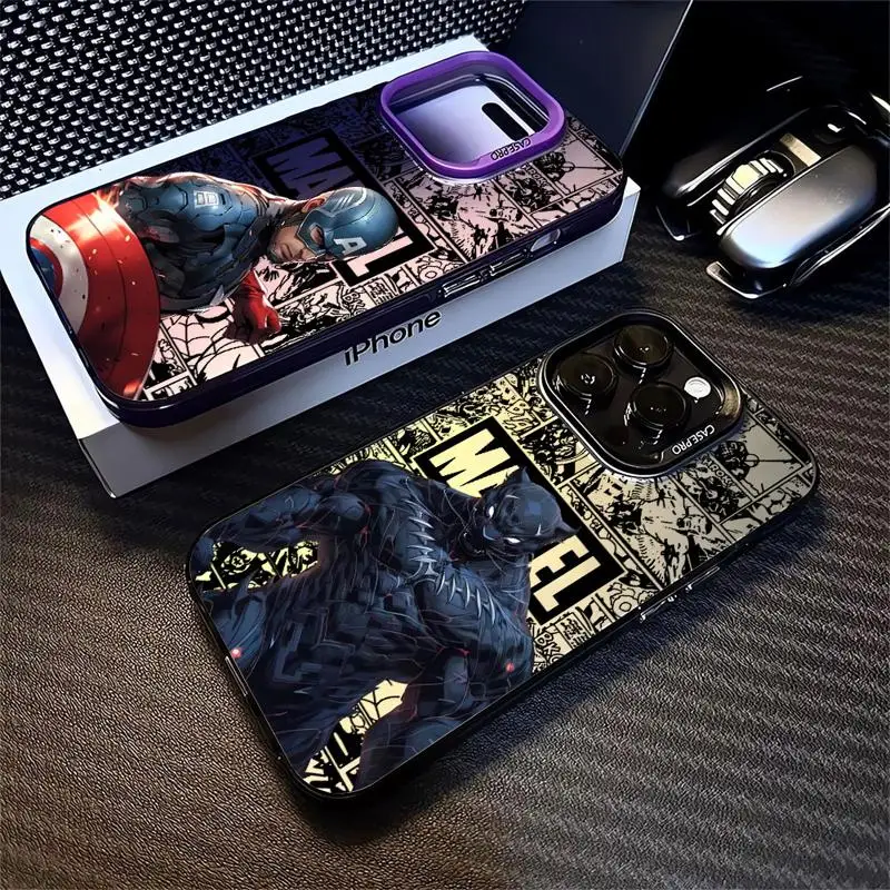 Etui na telefon Marvel SpiderMan IronMan do Apple iPhone 16 15 Pro Max 13 14 Plus 12 11 Pro plus Matte