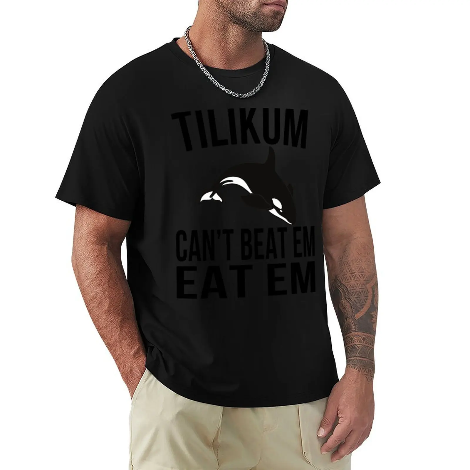 

Tilikum: Cant Beat Em T-Shirt funny costumes summer tops graphic shirts men t shirts high quality