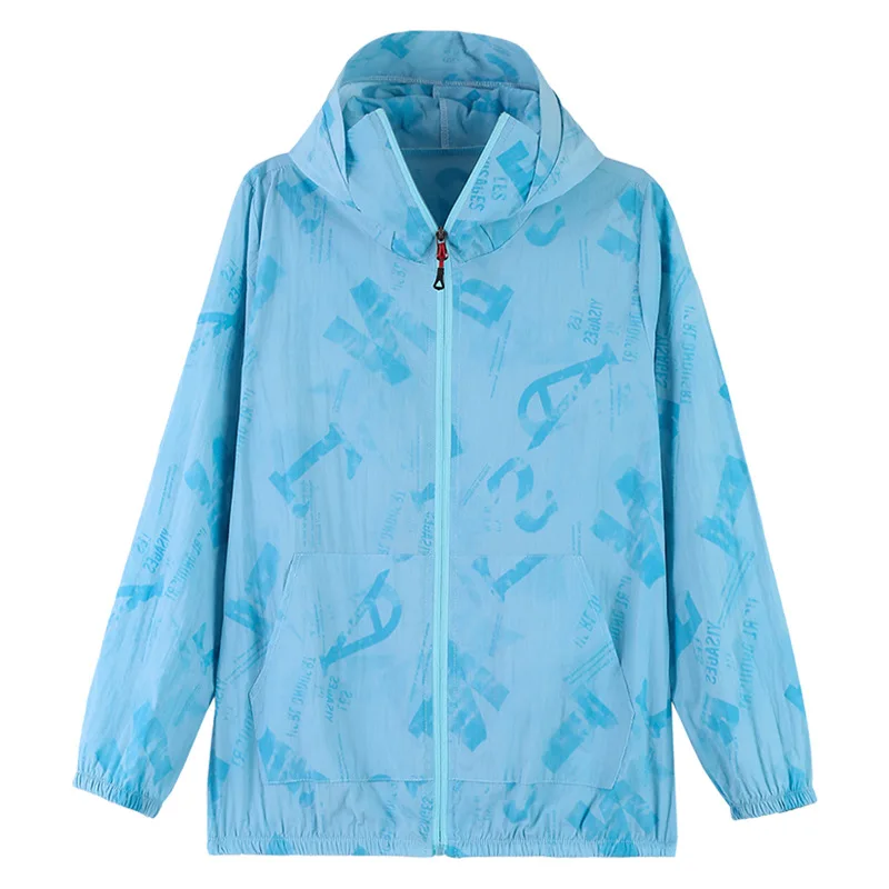 Nuovo Y2K cappotto estivo con cappuccio protezione solare donna 2024 All-Match protezione UV giacche sottili protezione solare stampa corto Outwear Ladie Top