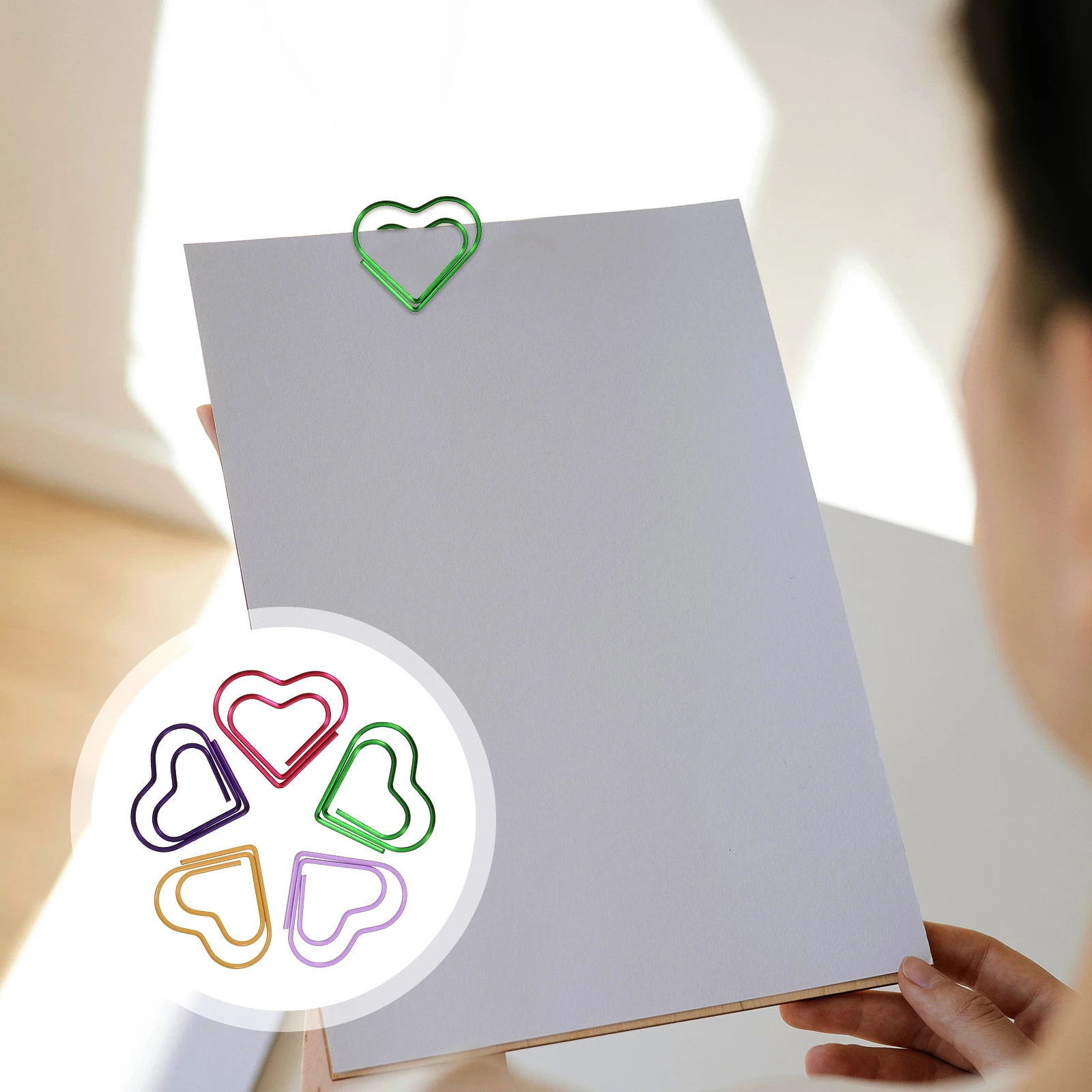 Heart-Shaped Paper Clips Multi-use Bookmarks Office Supplies Decorative Stationery File Clips Document Organizers Cute