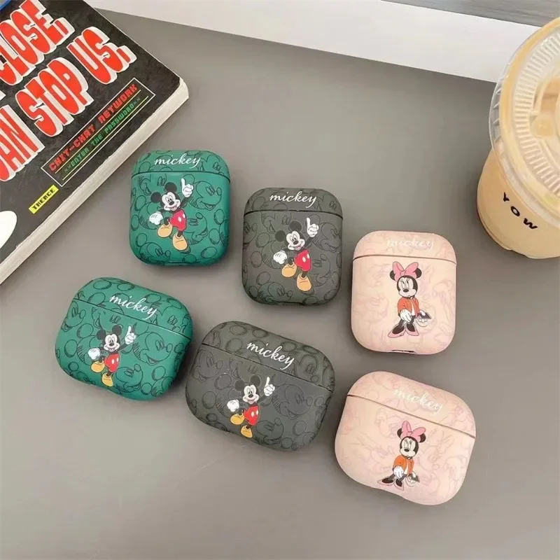 

3D Disney Mickey and Minnie Cartoon for AirPods Pro 3 2 1 Case Accessory Shockproof Case with Keychain for Apple AirPods Pro 2