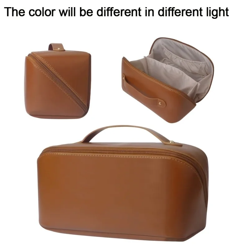 Travel Makeup Bag Large Capacity Multi layer Zipper Compartment Lightweight and Portable Washroom Storage Bag Cosmetics Storage