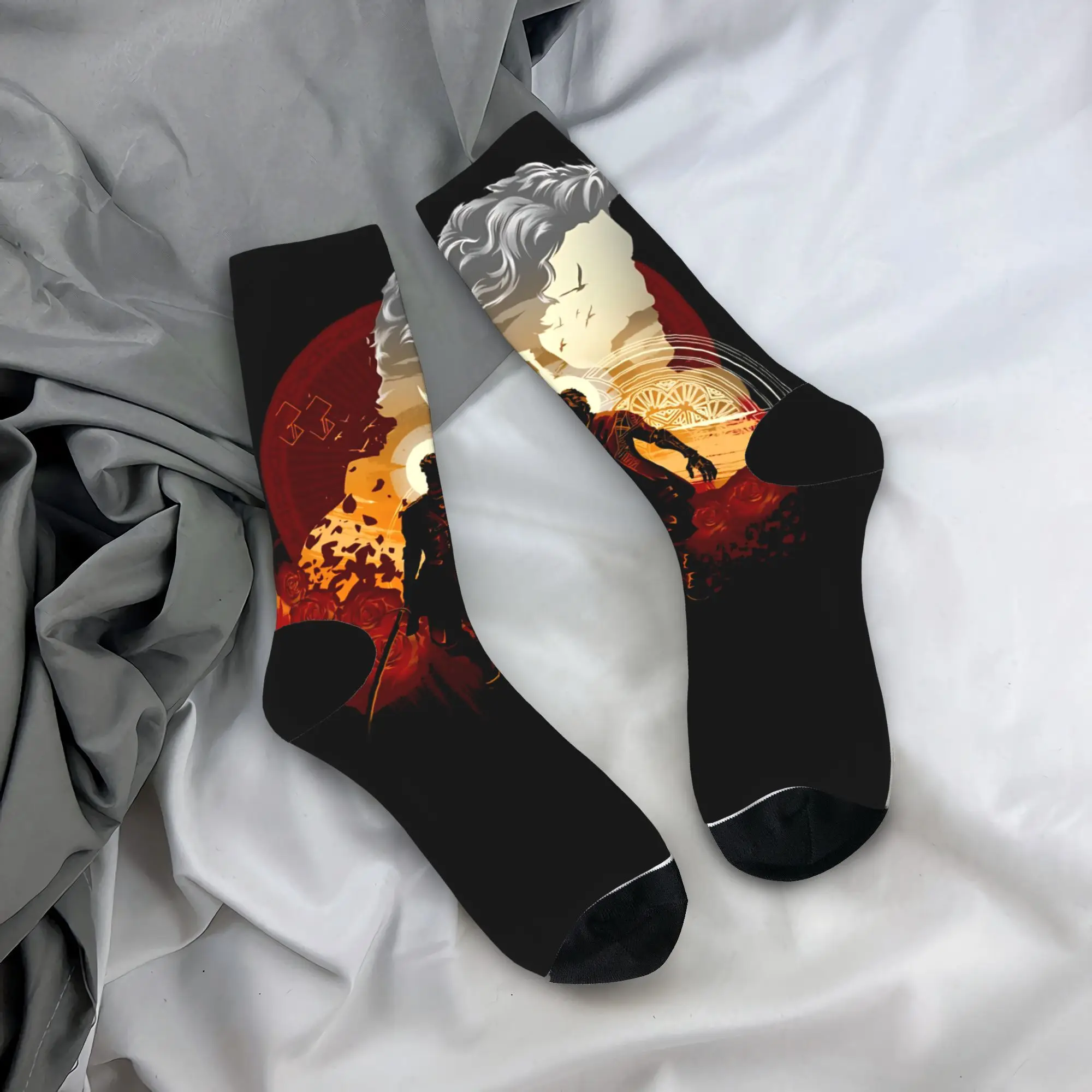 

Men Socks Clair Obscur Expedition 33 Stockings Winter Gothic Soft Breathable Socks Pattern Outdoor Sports Anti Skid Socks