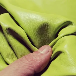 0.5MM Light Green Sheepskin. Top-Grain Leather. Genuine Leather Fabric. DIY For Leather Skirts By Hand. Full Sheet Cutting