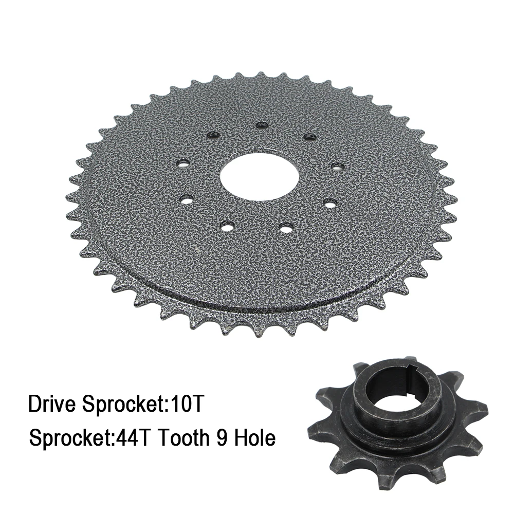 44T Tooth 9 Hole Rear Sprocket With 10Tooth Clutch Driver Gears 49cc/66cc/80cc Engine Parts Motorized Bicycle