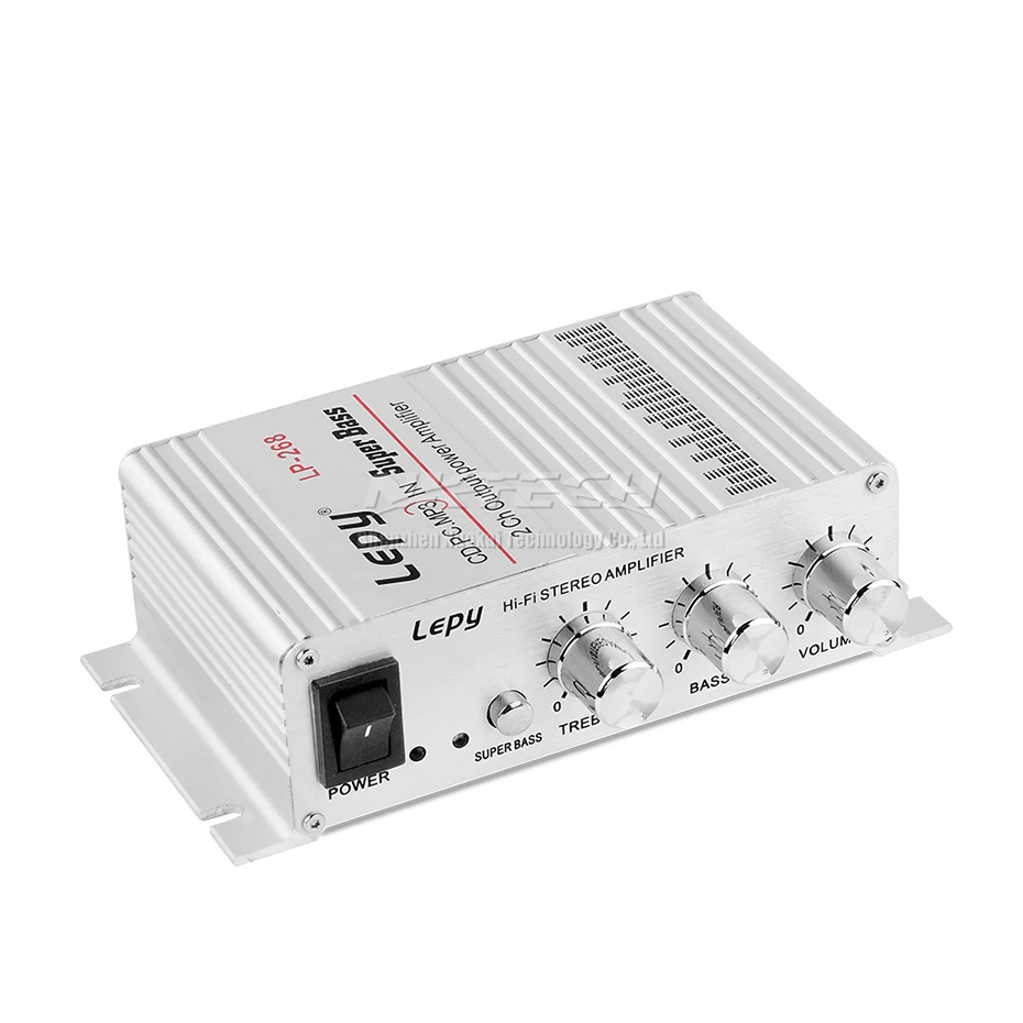 เครื่องเล่นดิจิทัล LP-268 Lepy เครื่องขยายเสียงรถยนต์ขนาดเล็ก Hi-Fi ซับวูฟเฟอร์สเตอริโอแอมป์2ช่อง20W RMS CD/PC/MP3ซูเปอร์เบส