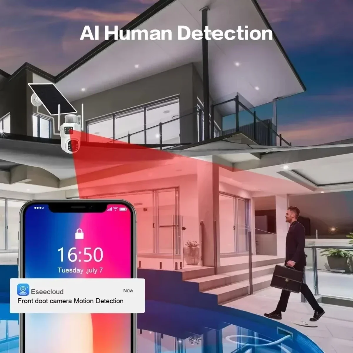 8MP Solar PTZ Camera Security Protection System Kit Outdoor 10CH NVR 10''1 LCD Monitor Set WiFi Wireless CCTV Video Surveillance