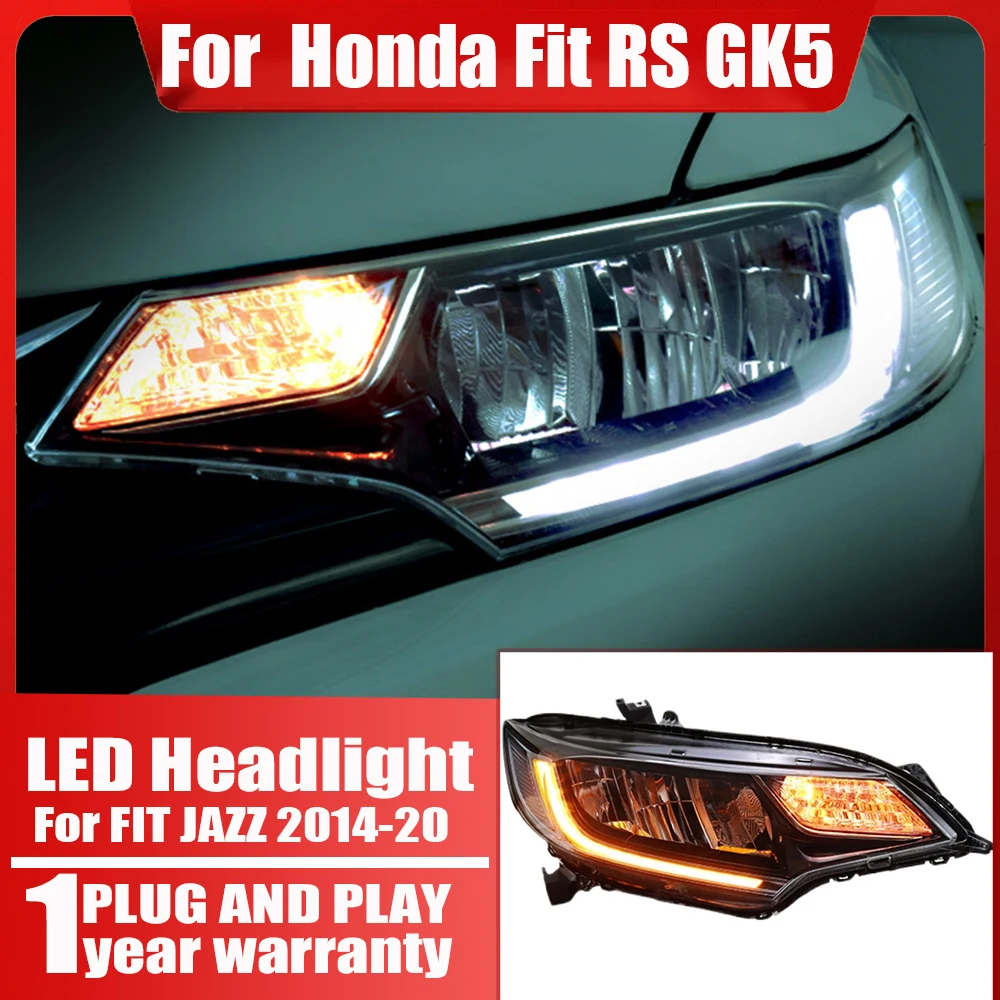 Car Styling Headlights For Honda Fit RS GK5 LED Headlight 2014 15-2020 JAZZ Head Lamp DRL Signal Projector Lens Auto Accessories