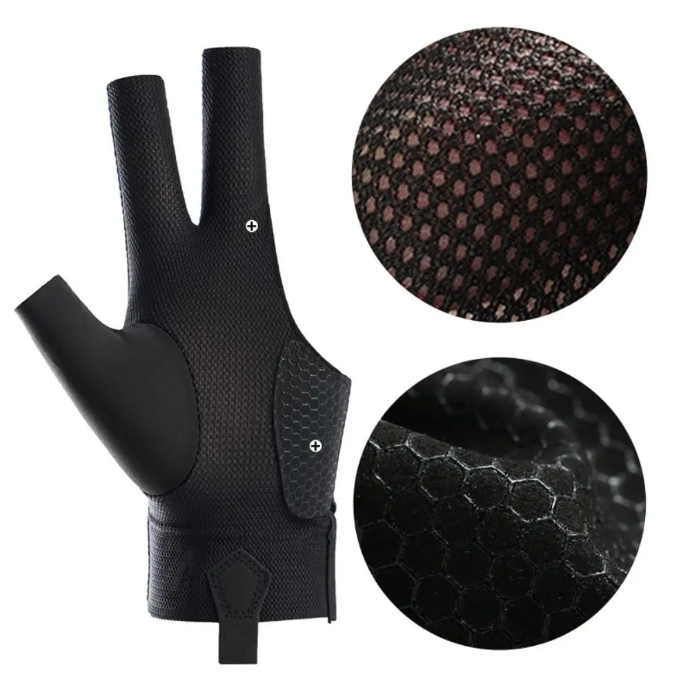 

Three Fingers Snooker Glove Anti-slip Elastic Billiard Glove Left Right Hand Breathable Training Glove Fitness Accessories