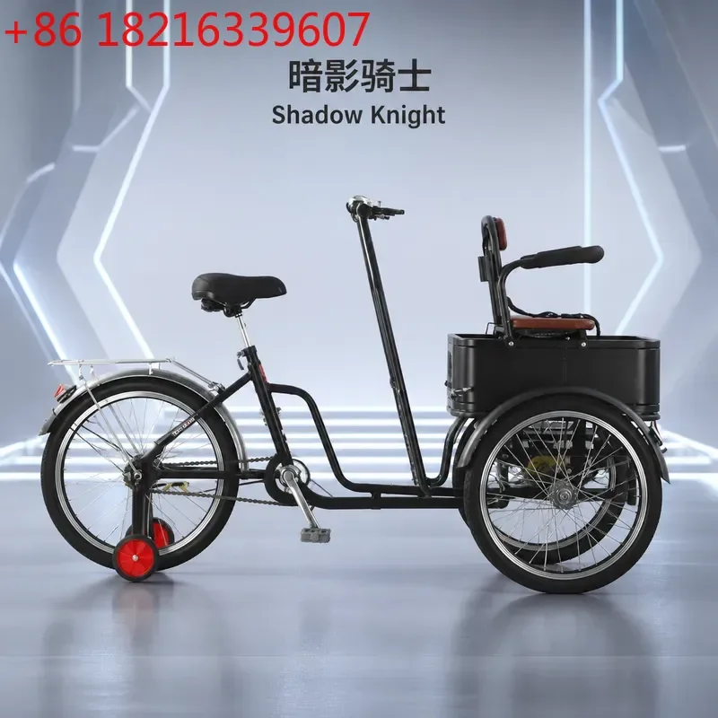 Electric Reverse Tricycle for Adults Seniors Passenger Cargo Transport Double Light European Style Pickup Drop off Kids