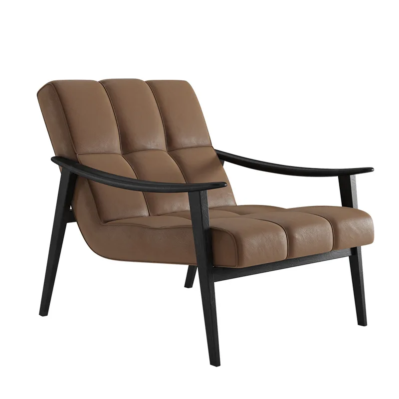 

Single sofa chair boss light luxury leisure office study solid wood high-end simple chair