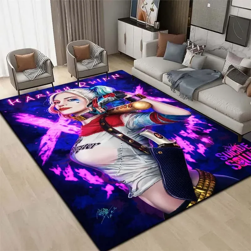 3D Cartoon H-Harley-quinn Region HD Print Carpet,Decorate Living room, Bedroom, Sofa, Balcony Non slip Carpet Birthday Gift