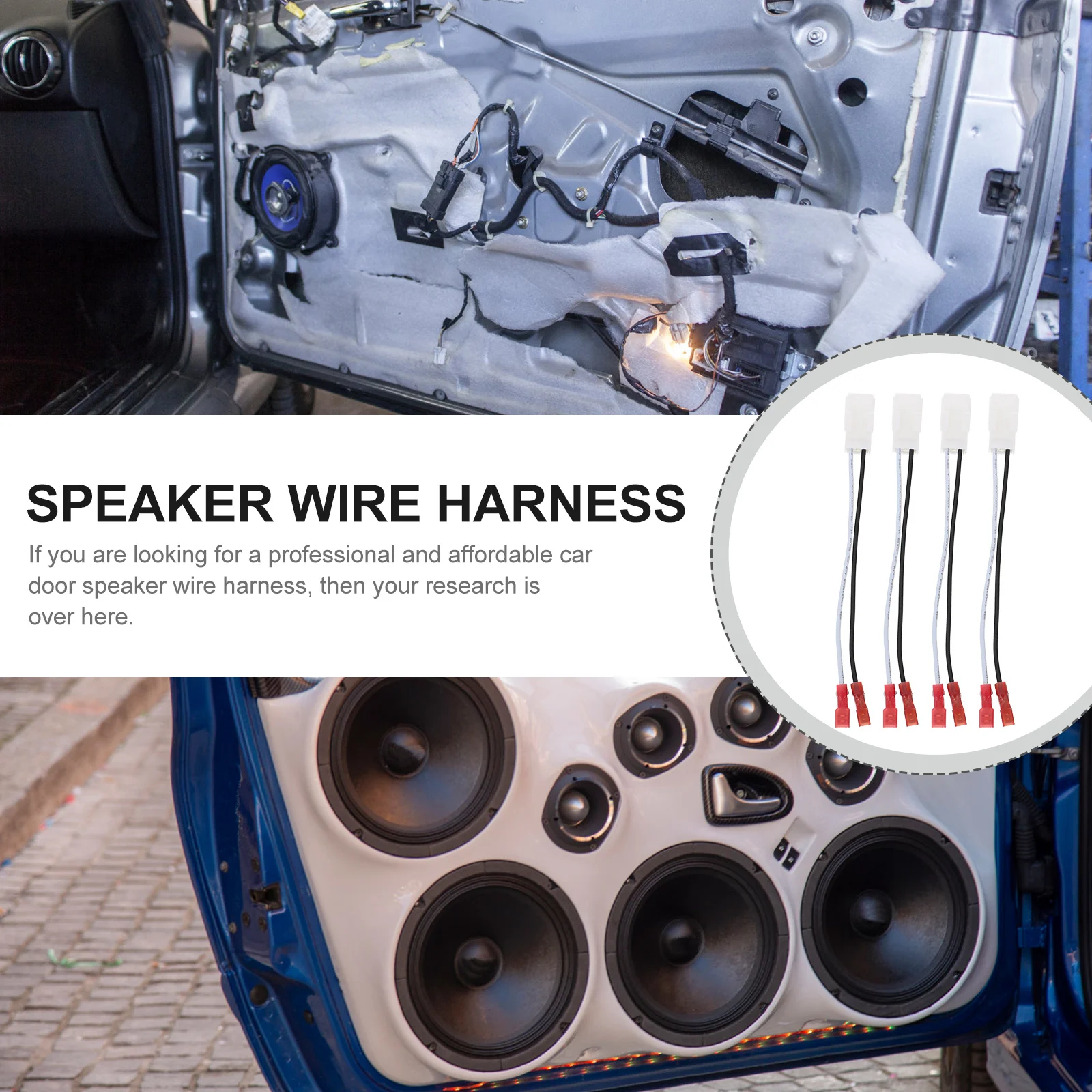 

4 pcs Speaker Harness Adapter Plug Door Car Door Speaker Wire Harness Wiring Converter For Vehicle Audio System Car Electronic