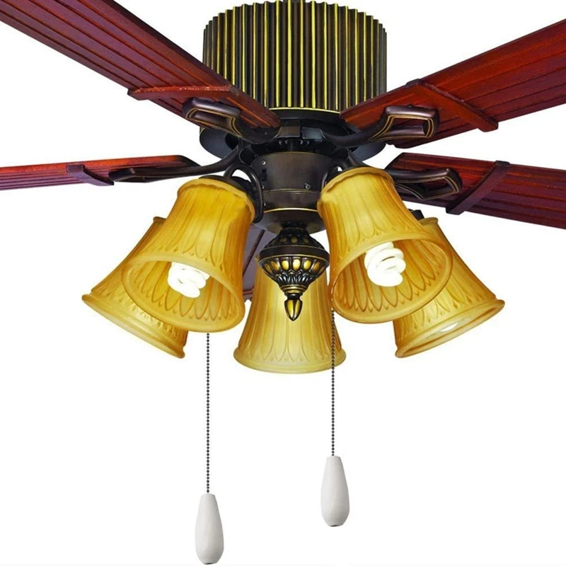 6-Pack Wooden Pendant Pull Chains for Ceiling Fans