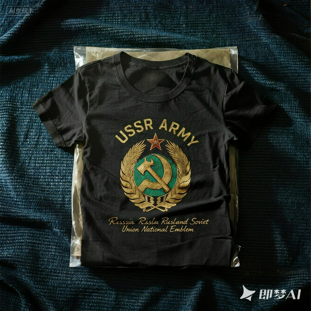 

USSR Army Russia Russland Soviet Union National Emblem T-Shirt. Summer Cotton Short Sleeve O-Neck Mens T Shirt New S-3XL