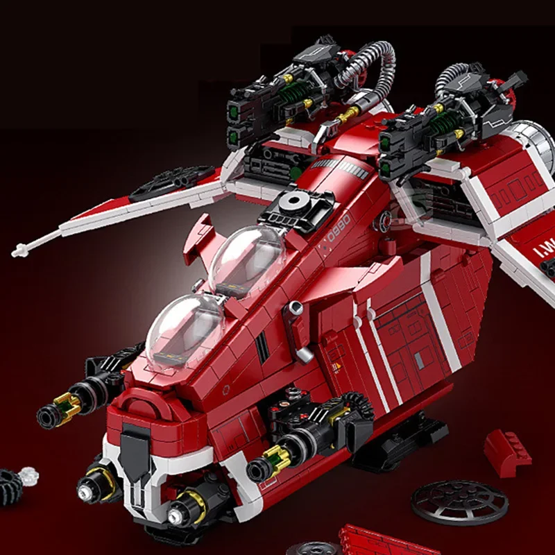 Galaxy Space Gunship Starship-Fighters Spaceships Aifcraft Dropship Model Building Blocks Bricks Toy Gifts