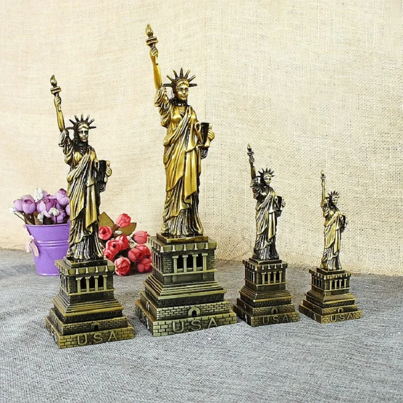 15-30cm Metal Statue of Liberty New York USA Landmark Building Tourist Souvenir Home Room Decor Furnishing Articles Xmas Gifts