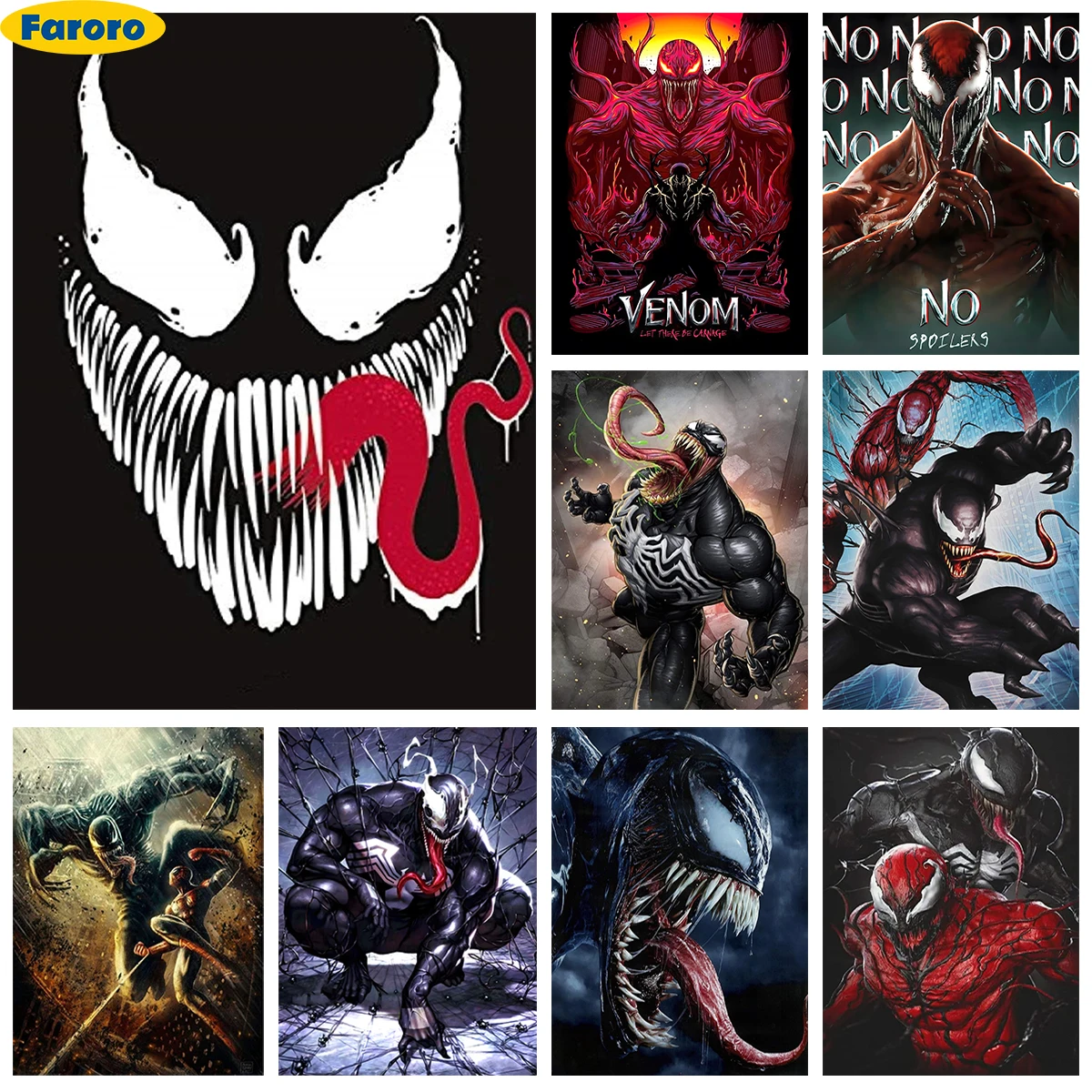 

Venom DIY 5D Diamond Painting Kit Marvel Villain Picture Embroidery Diamond Cross Stitch Comic Hand Kids Room Home Wall Decor