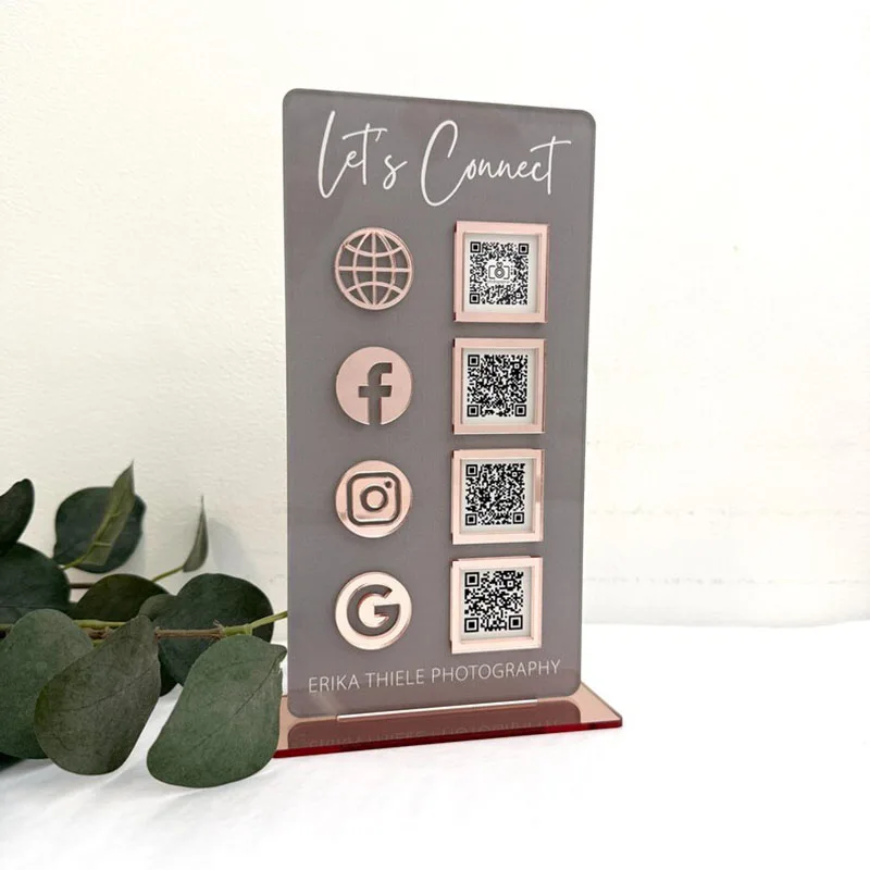 Business Essential Multi QR Code Sign Connecting Instagram Facebook Zelle Venmo Cashapp for Social Media and Payment Solutions