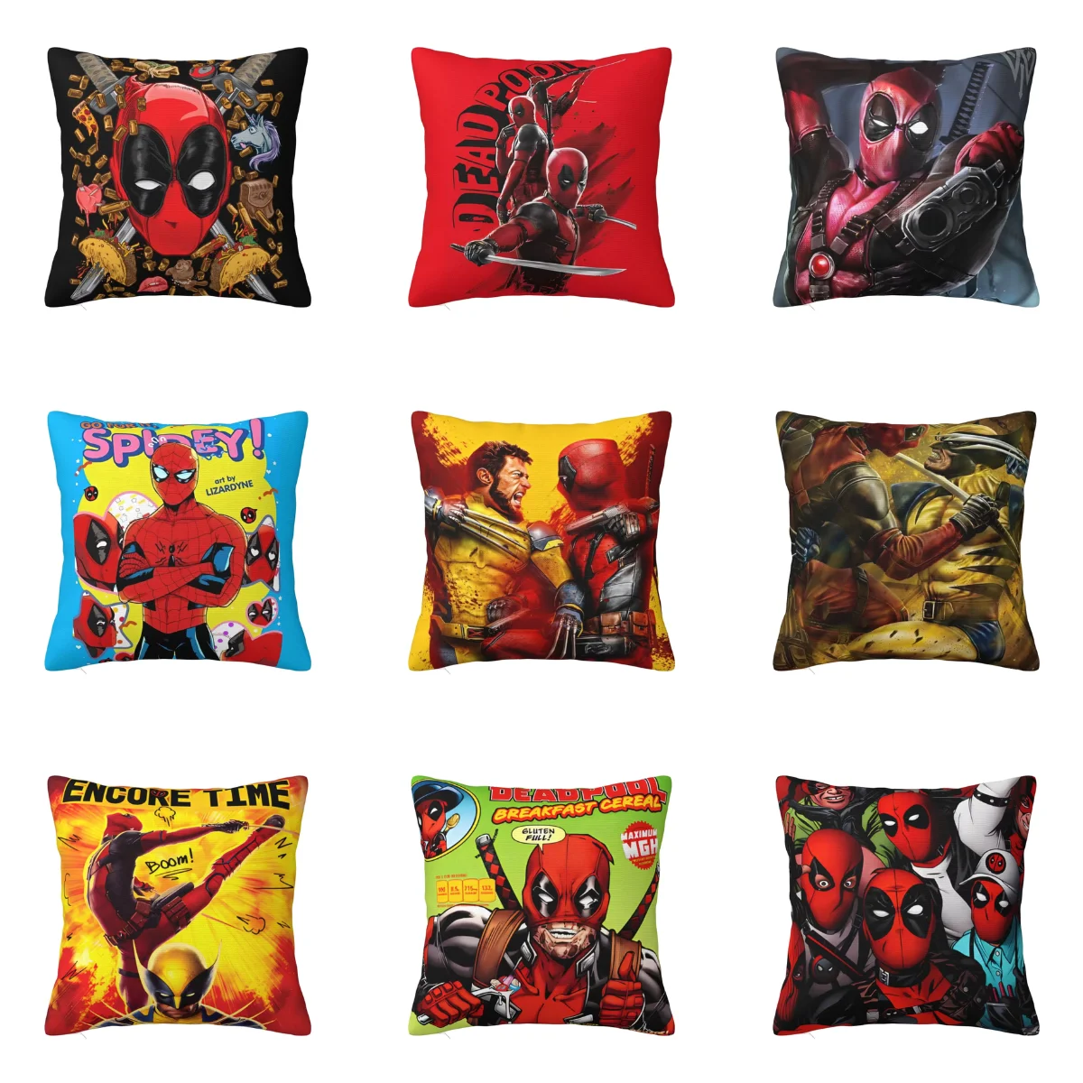 Deadpool &  Wolverine Cartoon Pillow Cover Fantasy Comics Soft Pillow Case Cushion Pillowcases For Living Room Chair Wolverine