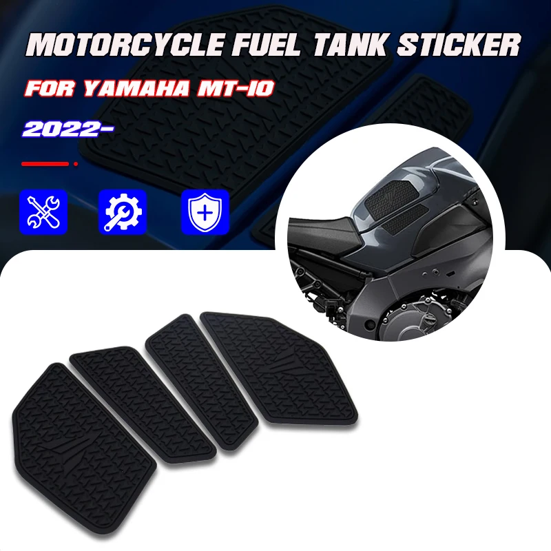 

Новая мотоциклетная тяговая накладка на бак, противоскользящая наклейка, газовая наколенница, защита, аксессуары для Yamaha MT10 MT-10 mt10 mt 10 2022 2023