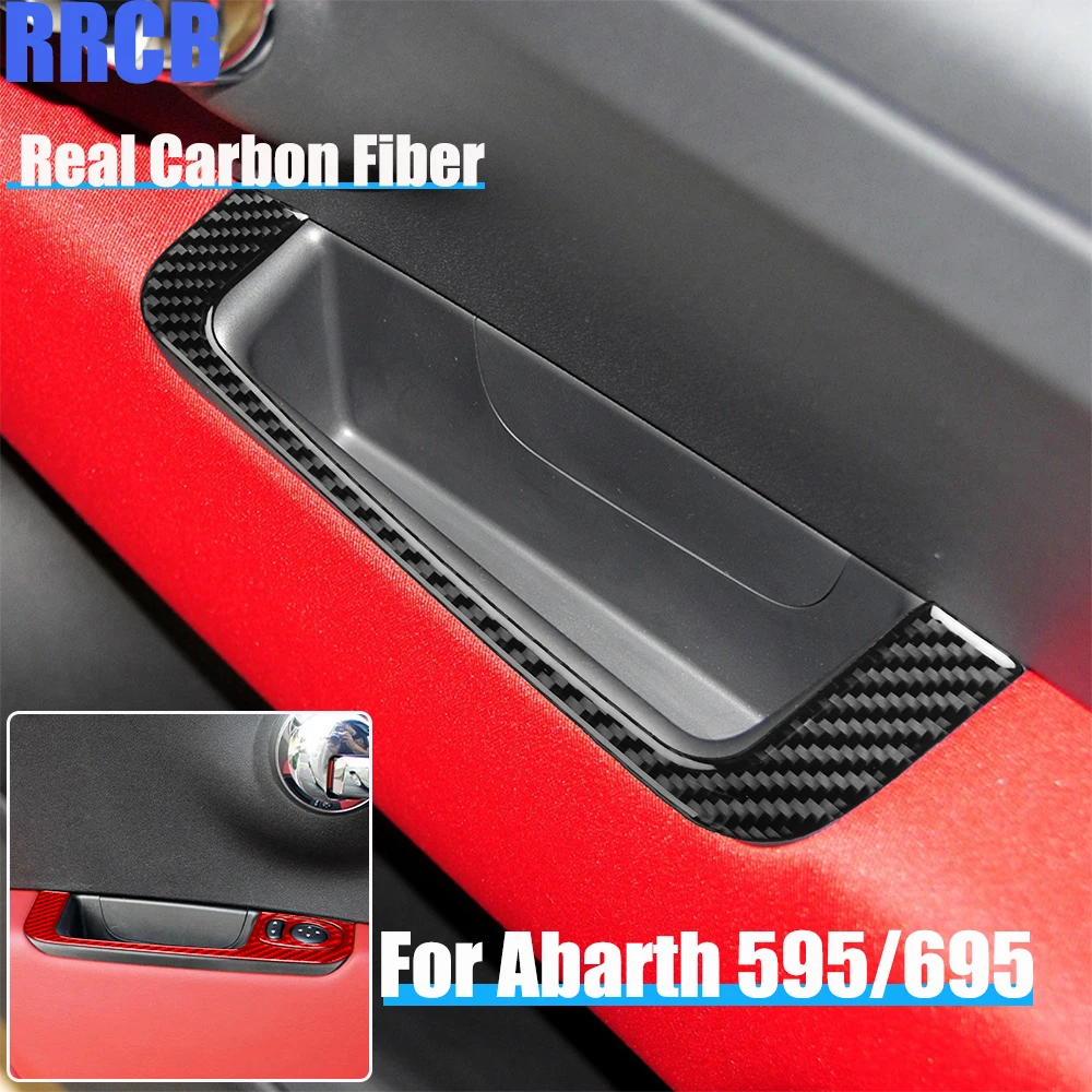 

Real Carbon Fiber Car Accessories Door Armrest Soft Cover Sticker For Fiat 500 08-23 For Abarth 595 12-23 For Abarth 695 17-23