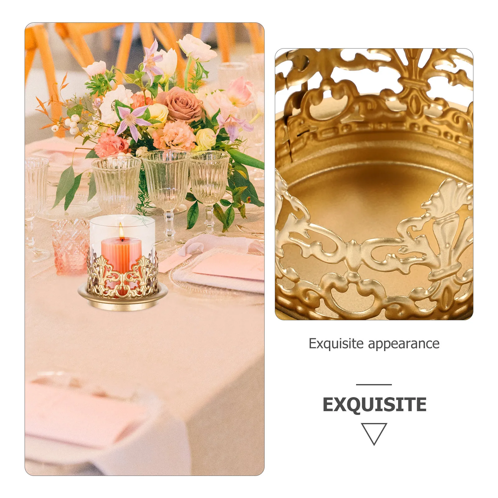 

2Pcs Creative Aromatherapy Container Exquisite Iron Cup for Home Decor Scene Layout Storage Use Iron Holder