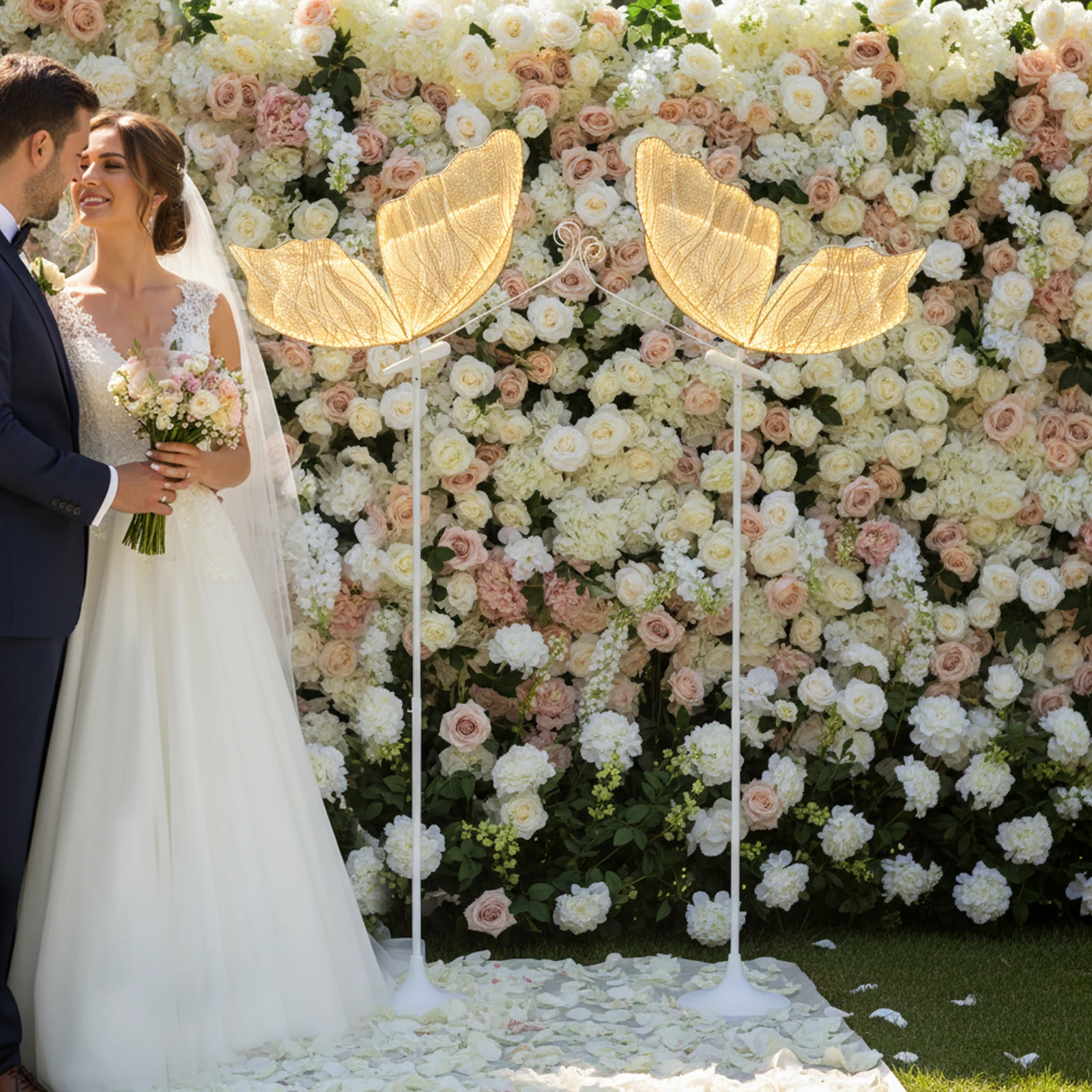 

Креативные светодиодные светильники-бабочки 110В для дорожек, современный романтический декор для свадеб, комплект из 2 подвесных напольных ламп в форме бабочки