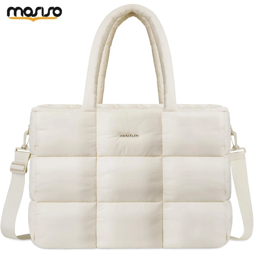 Puffy Laptop Tote Bag for Women 15 15.6 16 inch Lightweight Notebook Shoulder Handbag Briefcase for Travel Work Gym Office