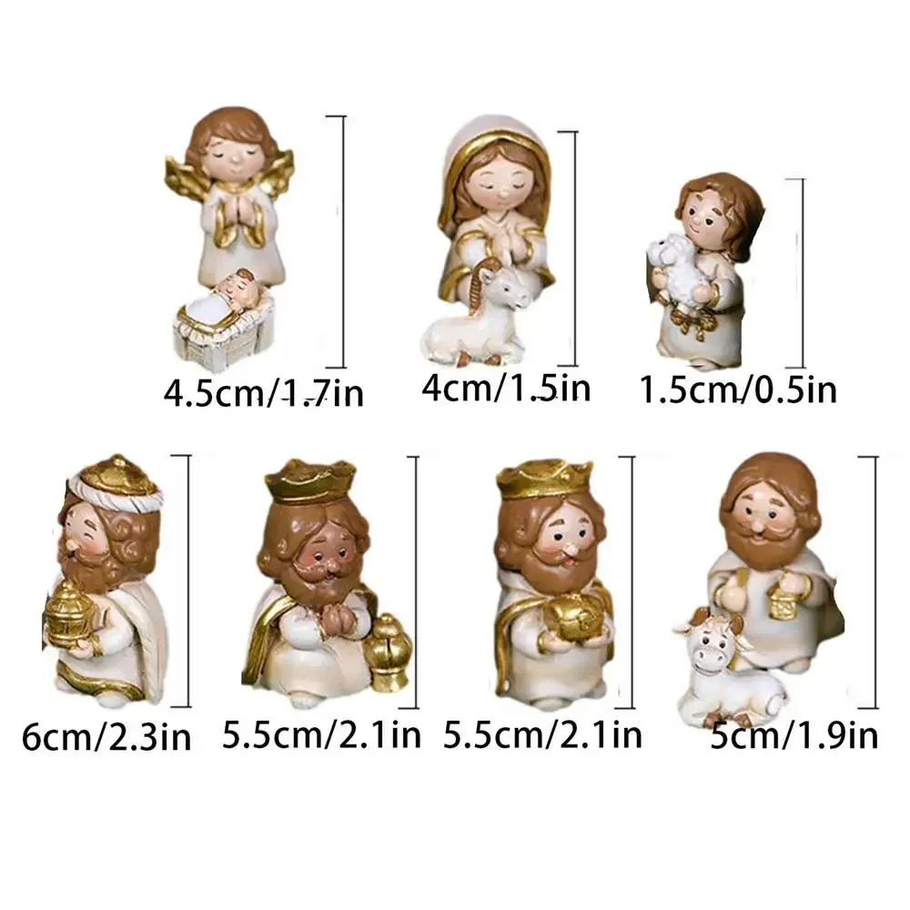 10pcs Christ Birth of Jesus Figurines Sets Christmas Manger Figurines Nativity with Virgin Mary Figures Nativity Statue Set