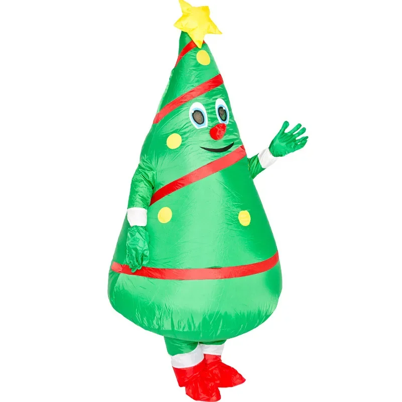 Inflatable Christmas Moveable Tree Costume Xmas Party Cosplay Outfit Cute Santa Clothing Funny Cartoon Clothes for Men Women