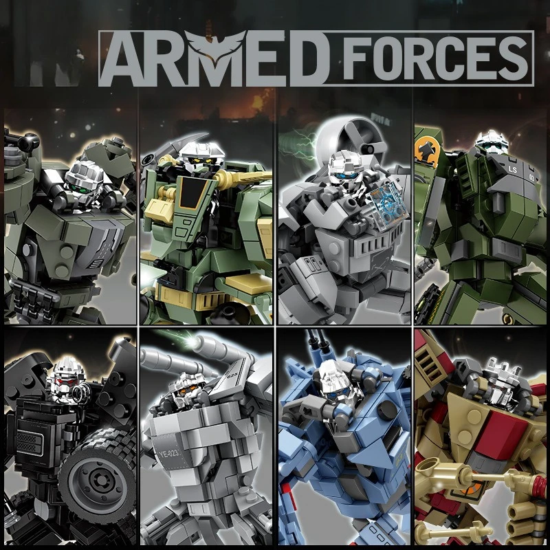 Chars militaires avions de combat figurines mecha assembler des blocs de construction puzzle jouets cadeaux pour garçons et filles