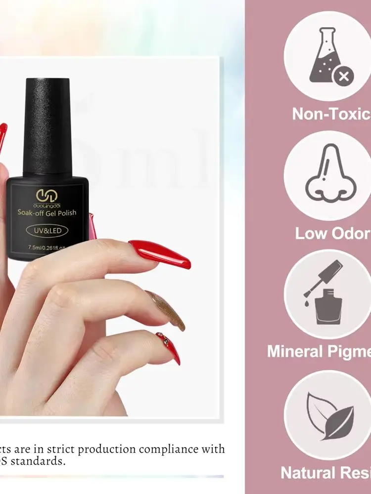36-teiliges Gel-Nagellack-Set – Enthält 32 leuchtende Farben (Grün, Blau, Rot, Rosa) mit Unterlack und glänzenden/matten Überlacken