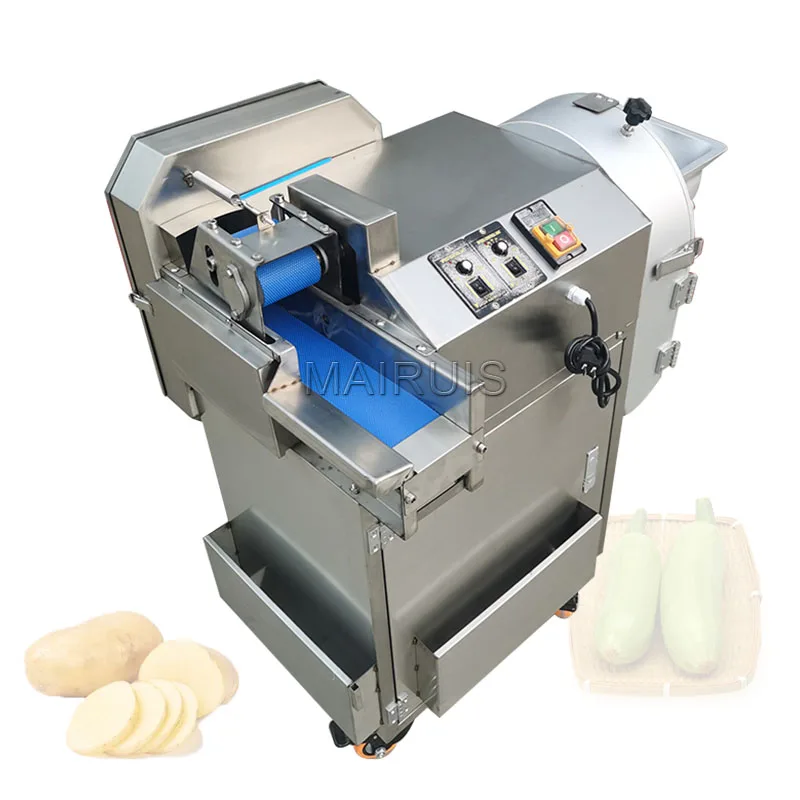 Electric Commercial Vegetable Slicer Shredder Dicer Chopper Cube Cutter Leaf Vegetable Cutting Machine